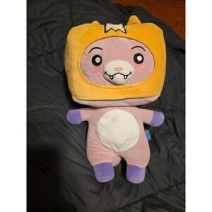 Large LankyBox Plush Pink Cat Yellow Costume Hoodie Bonkers Toy Co 2023